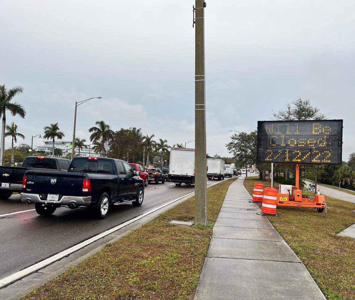 Green Bridge which carries drivers over the Manatee River between Bradenton and Palmetto,Florida. will temporarily close during the Bradenton River Regatta, Feb.12,2022.