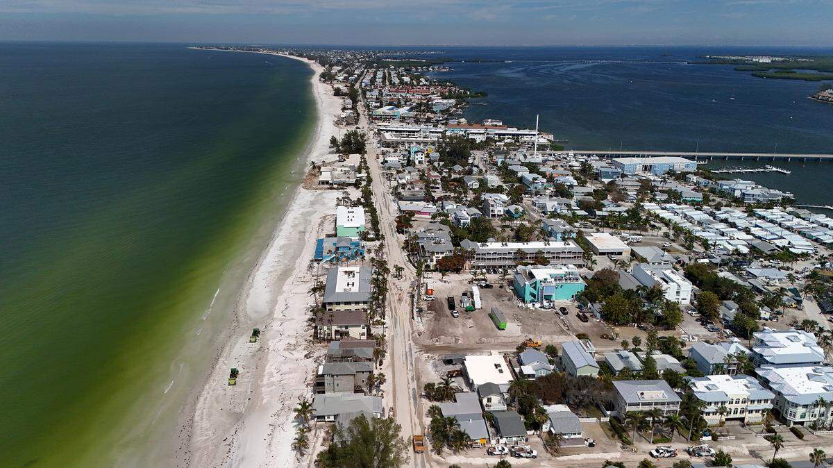 Looking north from Bradenton Beach after Hurricane Helene on Oct. 2, 2024.