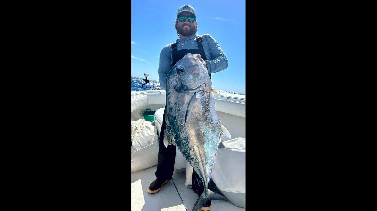 Anglers caught a potential word-record African pompano in the Gulf of Mexico on Feb. 9.