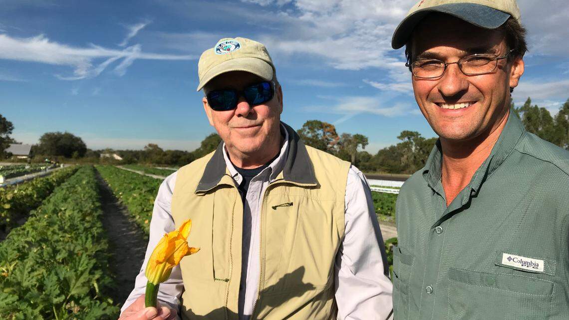 Ed Chiles, left, recently announced that Chris Worden, right, and his wife, Eva Worden, have entered into a consulting and management partnership of Gamble Creek Farm to supply organic crops to The Chiles Restaurant Group.