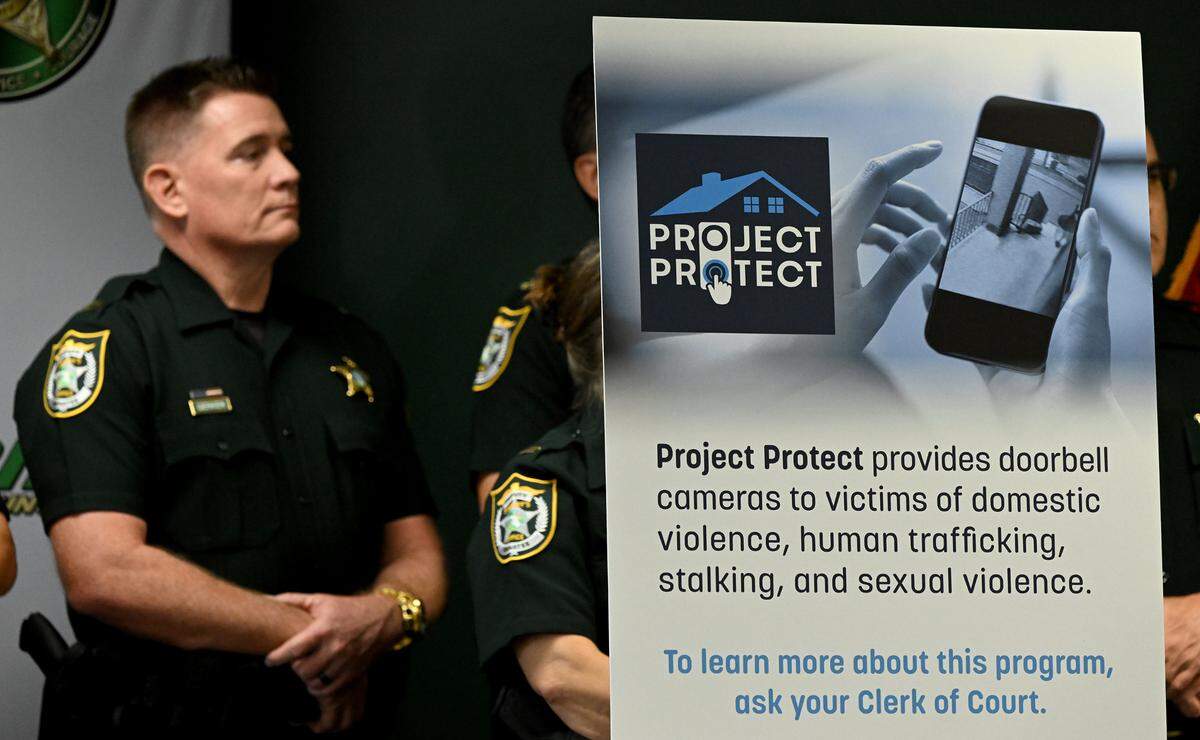 Florida Attorney General Ashley Moody announced the expansion of Project Protect; a state-sponsored program that provides doorbell cameras to victims of domestic violence, stalking, human trafficking and sexual violence to provide safety to victims and a way to collect evidence to convict offenders on Thursday, Oct. 12, 2023.