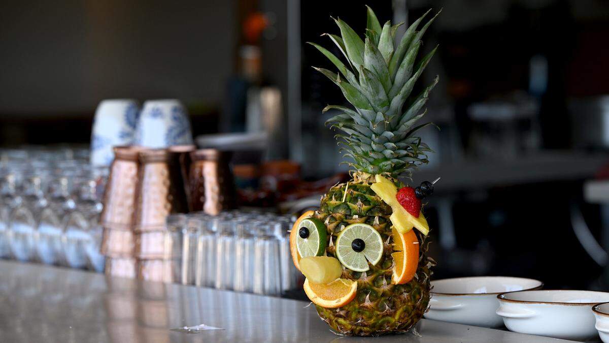 Casa Blanca, a modern Mexican tequila bar, has opened at 4230 14th St West Bradenton. They serve a large variety of creative drinks, like this pina colada in a pinapple. Shown on Thursday, Oct. 16, 2025.