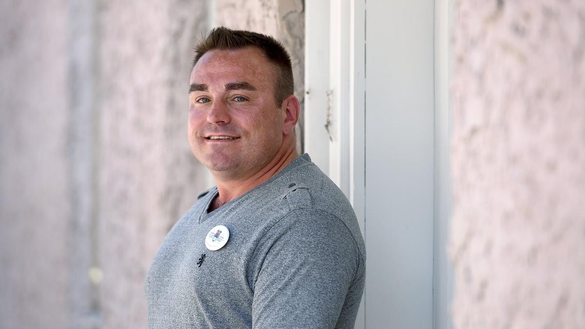Mayoral candidate Joshua Linney poses for a portrait in Bradenton. Linney has made false claims to be a combat veteran.