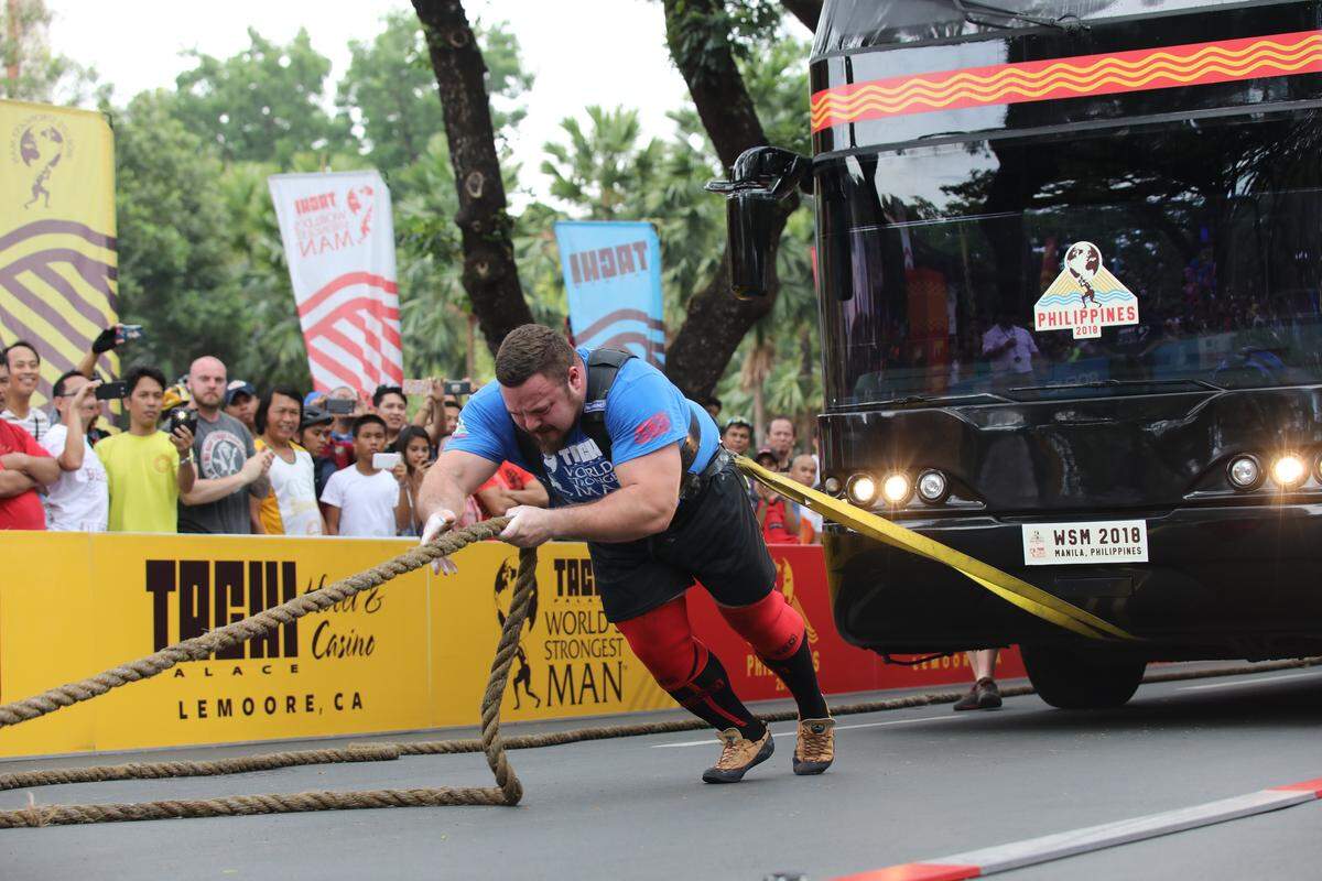 Three days of qualifying for the World’s Strongest Man competition in Bradenton and Anna Maria Island will include the truck pull. Shown is Matjaz Belsak in the 2018 competition.