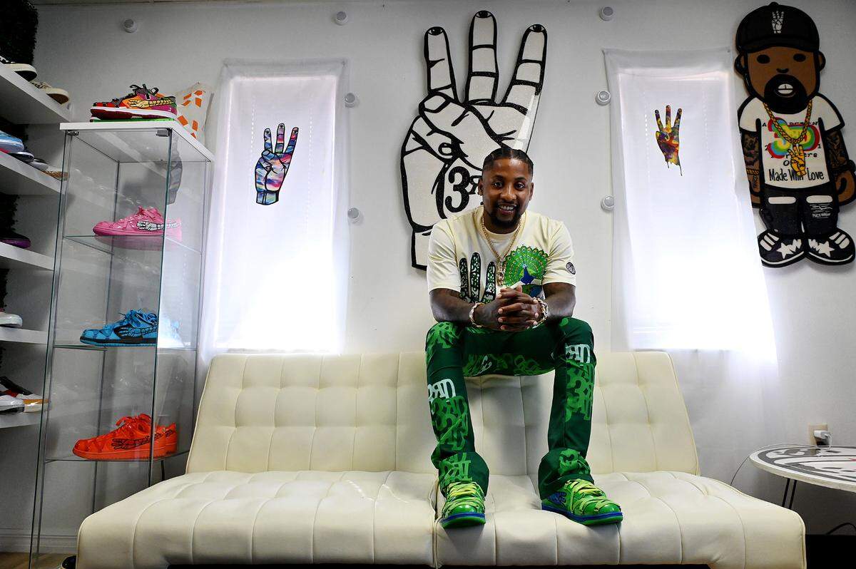 Brent Yancy, designer, stylist and founder of 3rd and WE + RE CREATE STUDIOS in his studio in Bradenton.