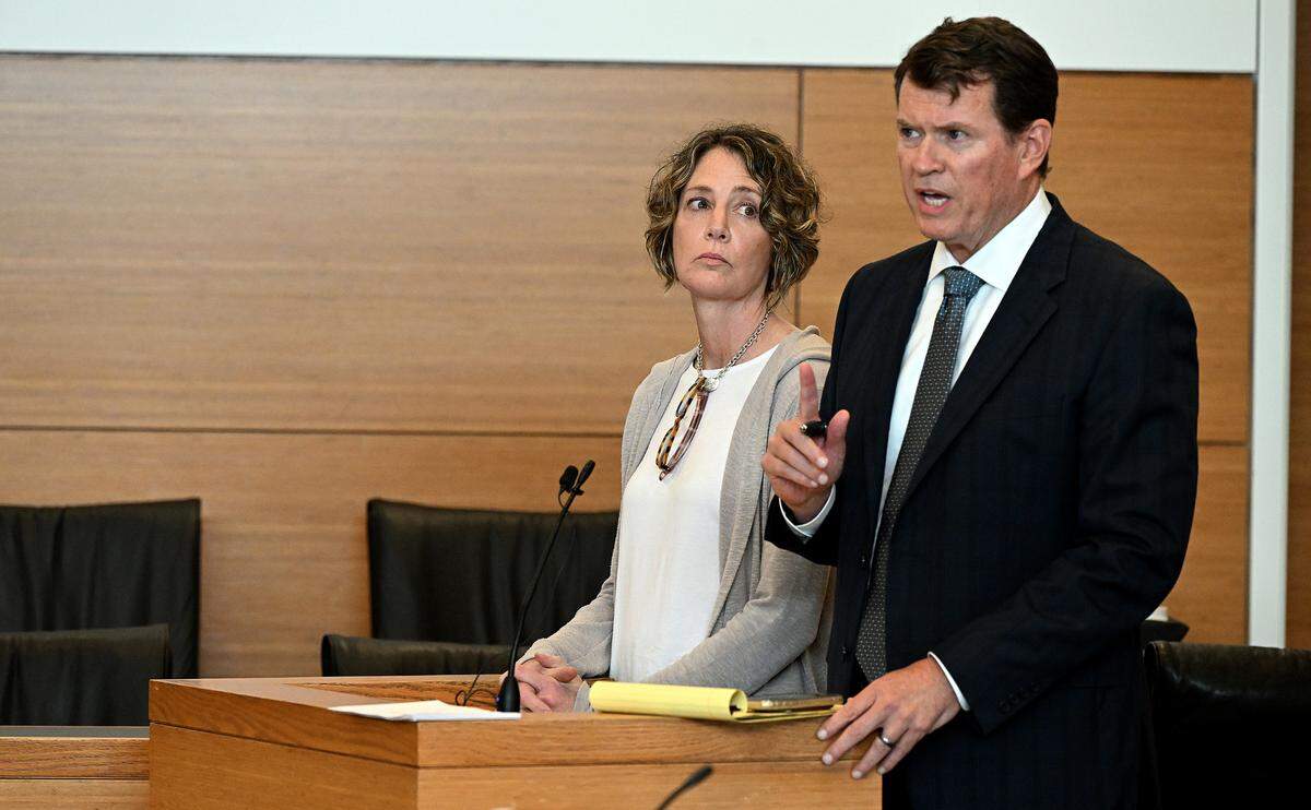 Kristen Watts appeared in court with defense attorney Bruce Denson at the Manatee County Judicial Center before Judge Charles Sniffen for a hearing. Watts was charged with driving drunk onto the Skyway Bridge during the annual 10k race, hitting Florida Trooper Toni Schuck head-on when the trooper moved into her path to protect the runners.