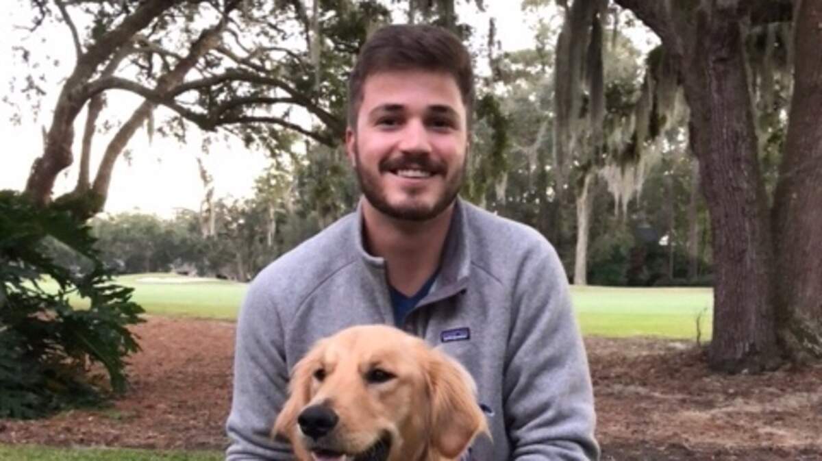Mark West Jr., 26, was killed in a motorcycle crash in Lakewood Ranch on March 24, 2018. He is pictured here with his beloved Golden Retriever, Sammy, at Thanksgiving.