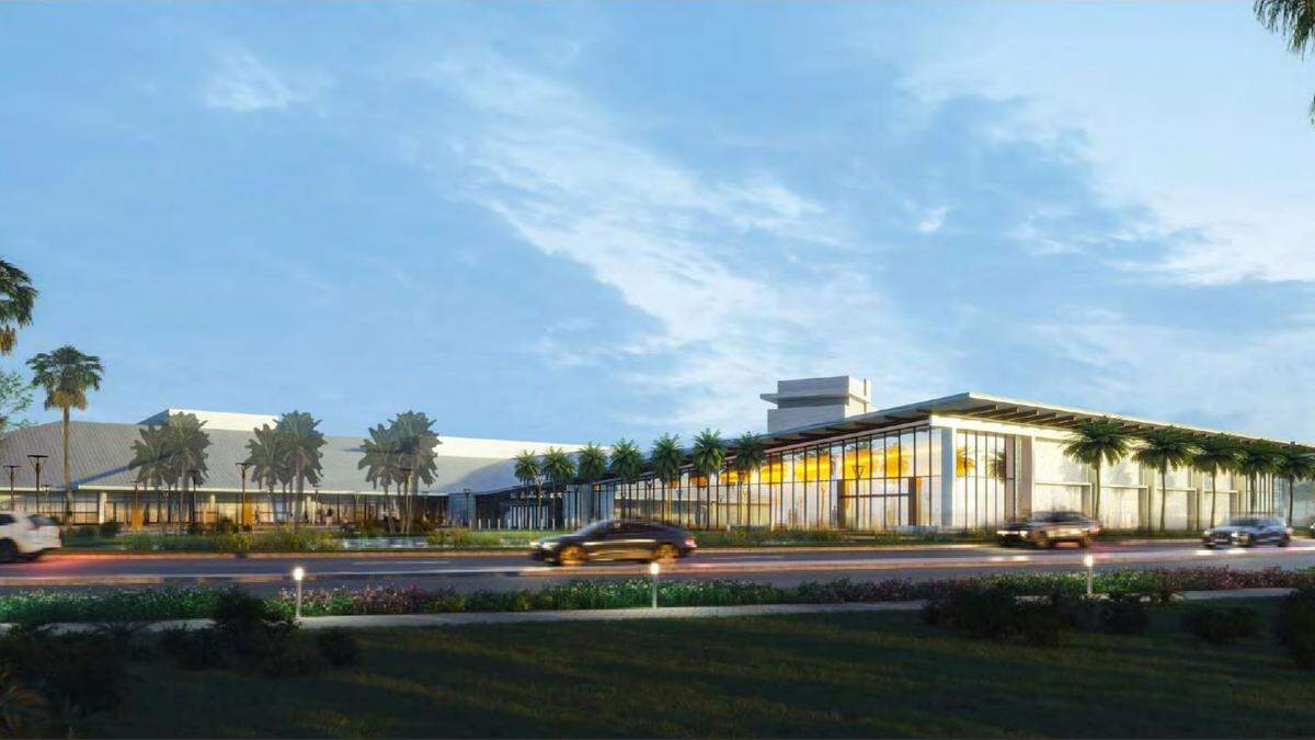 The $48 million renovation of the Bradenton Area Convention Center will expand the building and give it a modern look to match the Palmetto Marriott hotel next door. The proposed upgrades are shown in this design rendering.