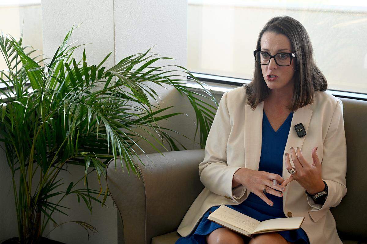 Dr. Laurie Breslin, Superintendent of the School District of Manatee, speaks during an interview with the Bradenton Herald on Sept. 30, 2025.