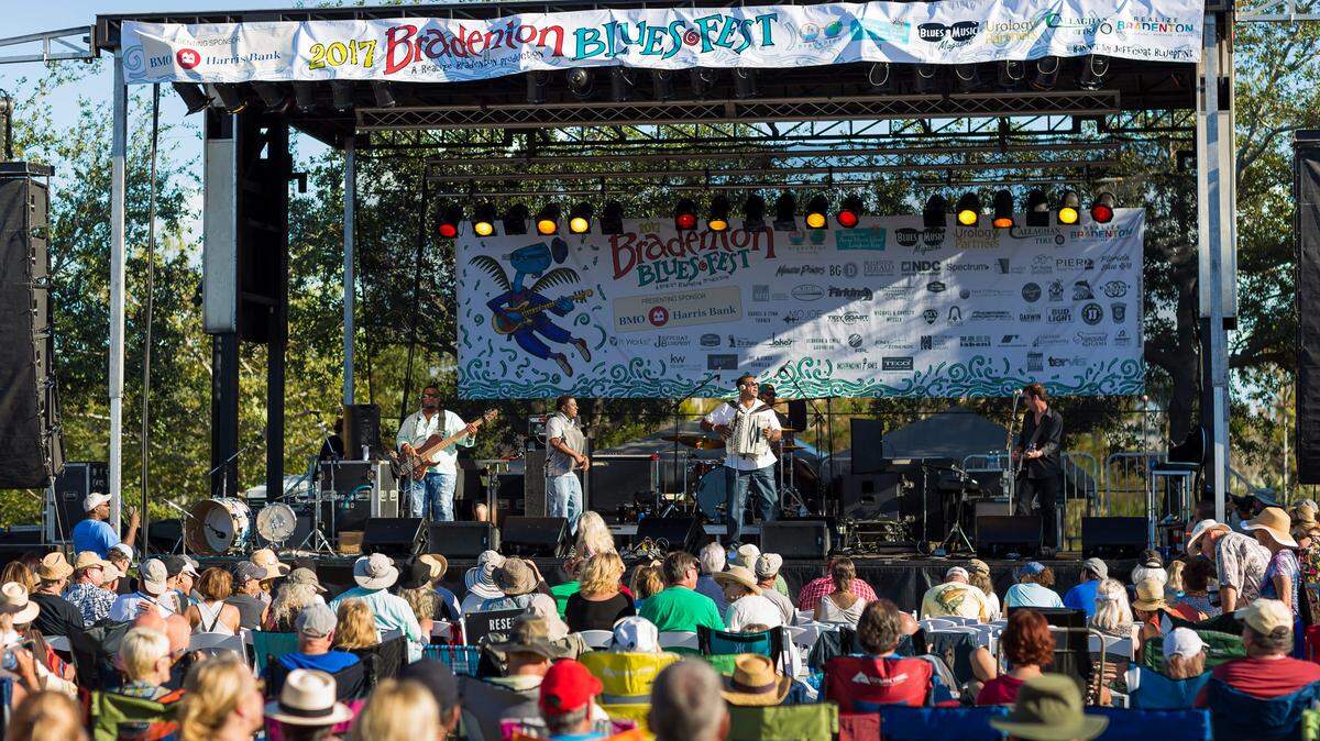 Chubby Carrier and the Bayou Swamp Band perform at the 2017 Bradenton Blues Festival.