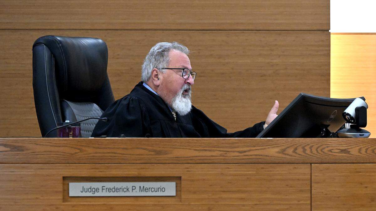 Judge Frederick Mercurio presides as Brittany Geiman, 33, faces trial in Manatee County on a charge of aggravated manslaughter of a child after prosecutors say she backed over her 2-year-old son, Maverick, in the family’s driveway.