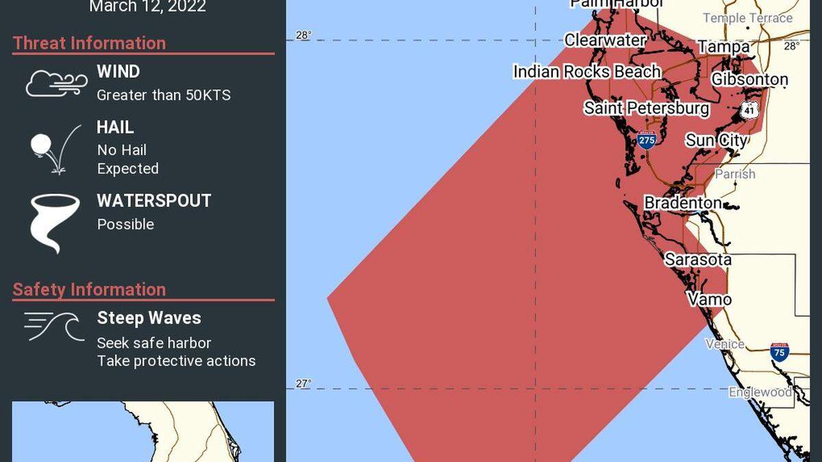 A warning on Saturday from the National Weather Service.