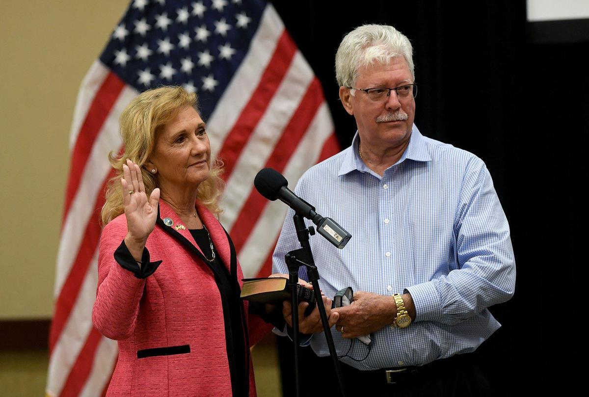Commissioner Vanessa Baugh announced her resignation from the Manatee Board of County Commissioners in an email Friday. Baugh and her husband Don are pictured in this Nov. 17, 2020, Bradenton Herald file photo.