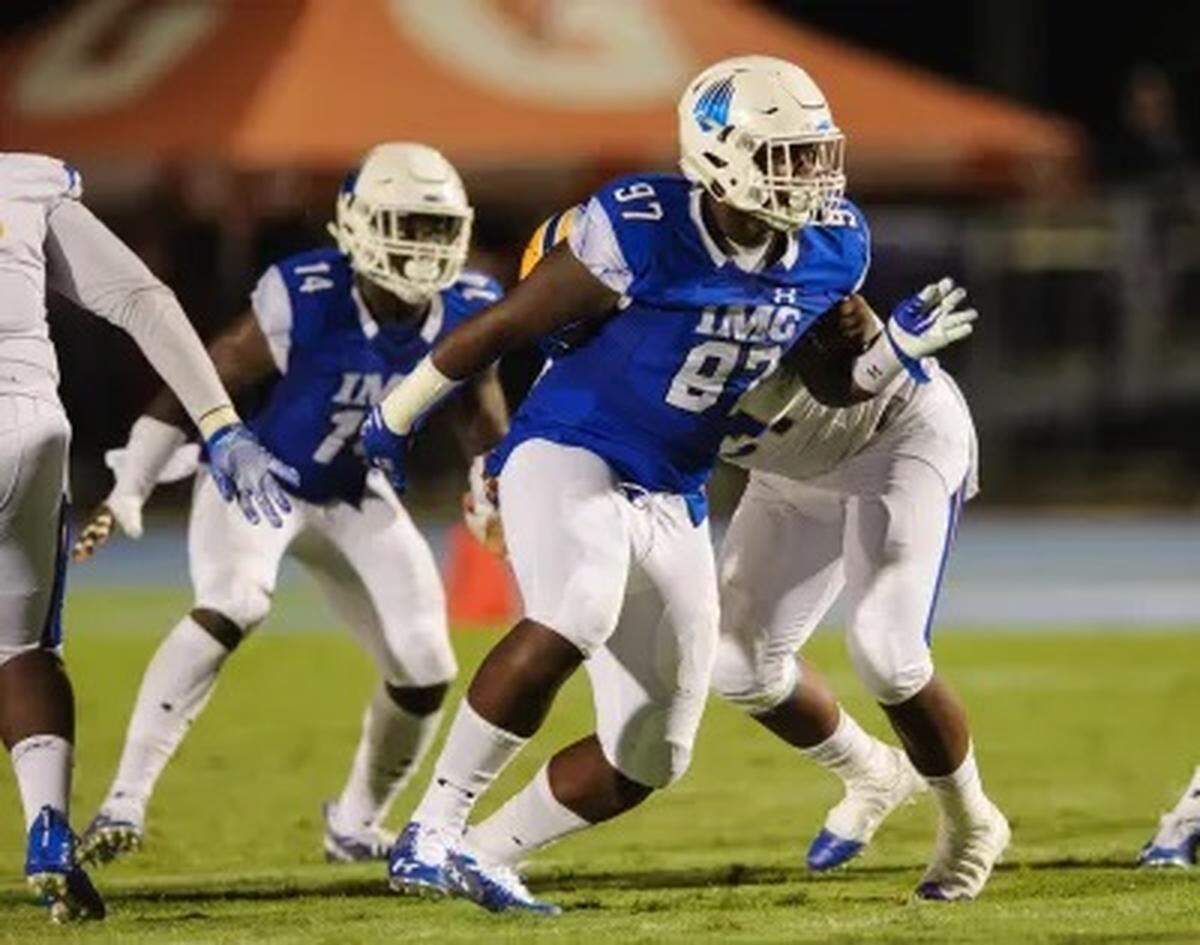 IMG Academy senior defensive lineman Warren Brinson is a four-star recruit who has committed to the University of Georgia.