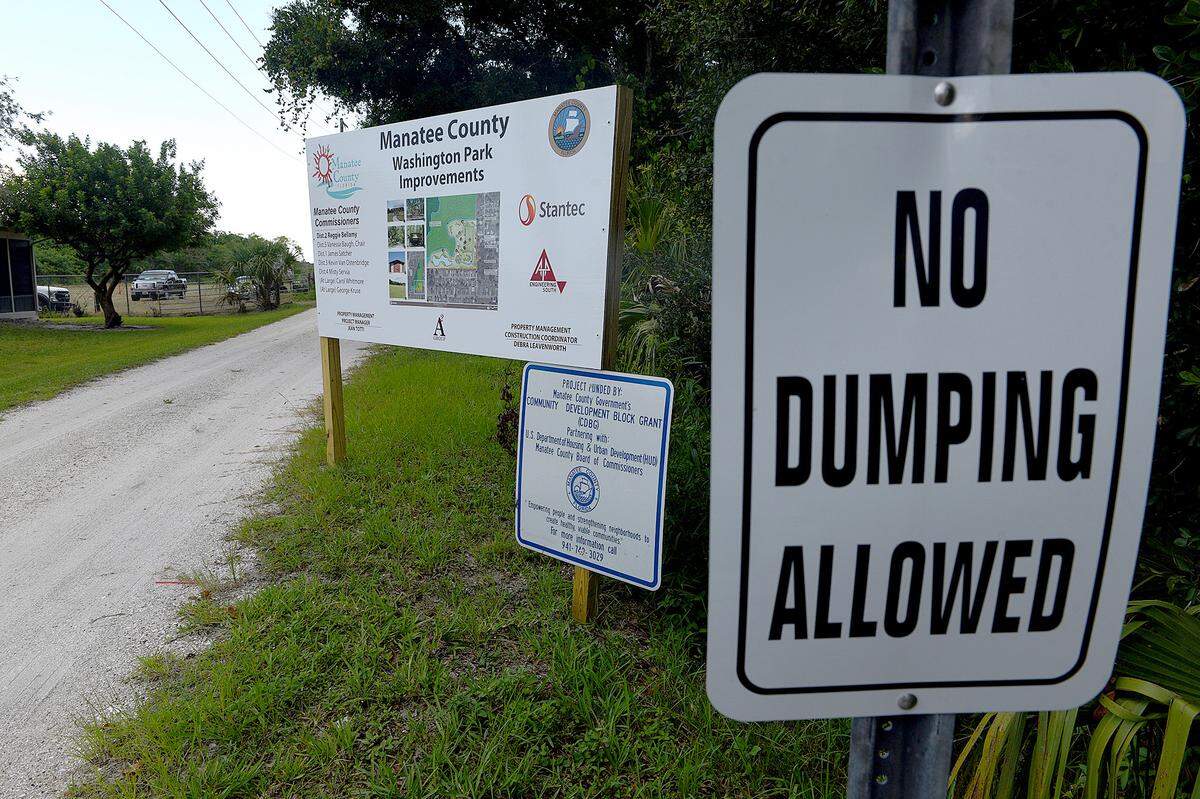 Work was scheduled to begin in 2021 at Washington Park in Palmetto, where county officials plan to use dredge material from Port Manatee.