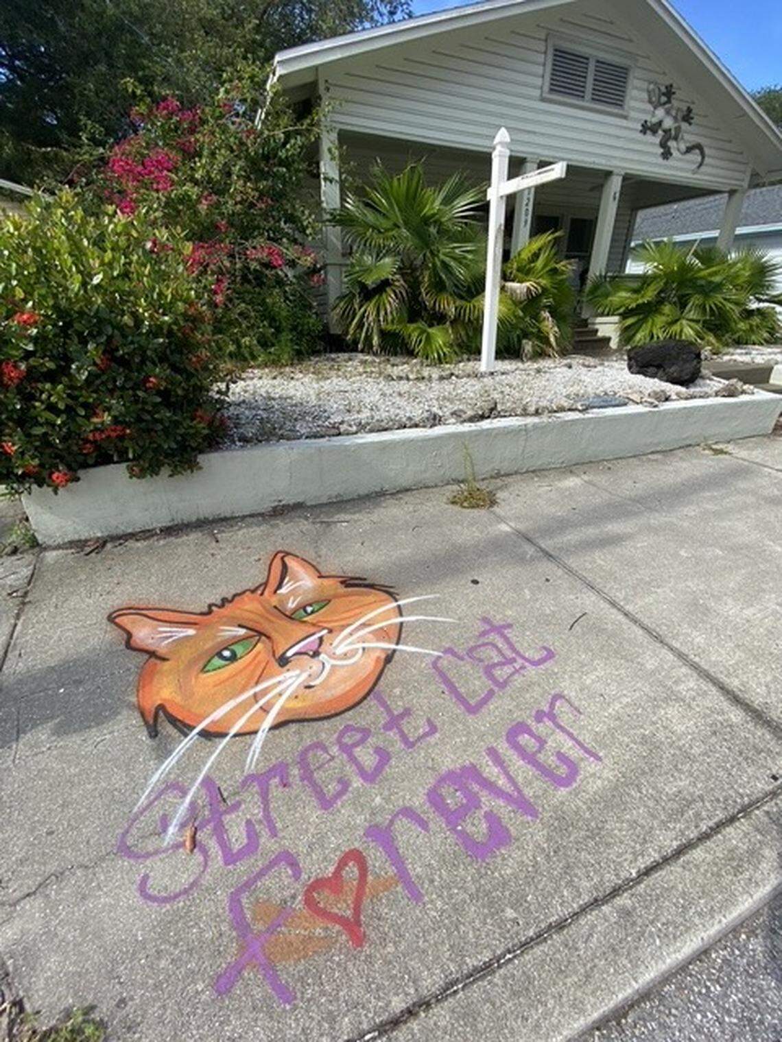 Sidewalk art in Village of the Arts