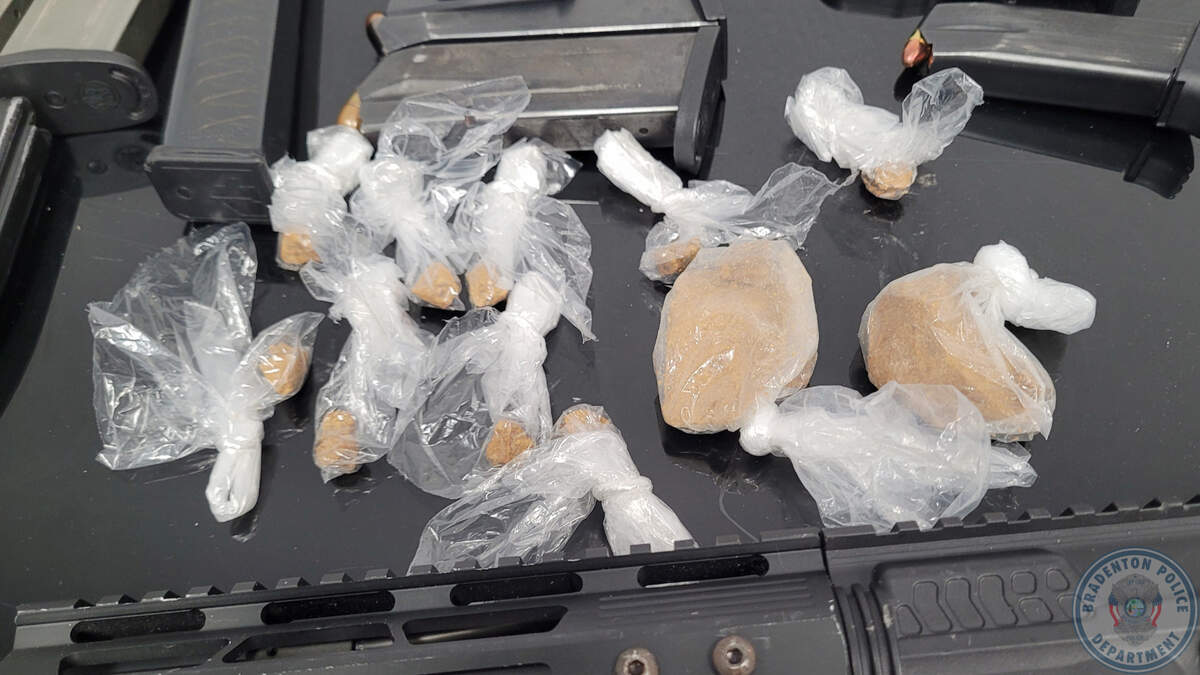 A search of Garcia’s residence and a residence frequented by Garcia netted 72.4g of Fentanyl, two rifles, two handguns, and multiple rounds of ammunition, said Bradenton police.