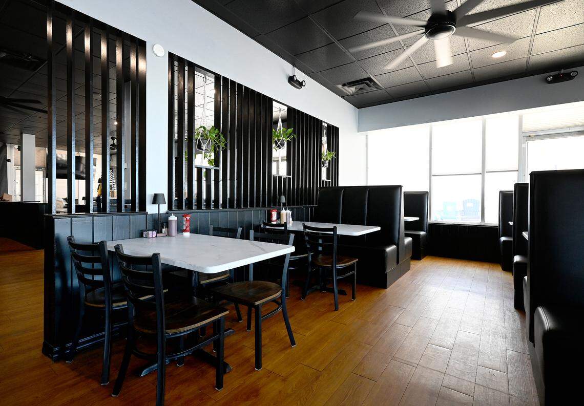 One of the dining areas at Pork Belly’s, 9516 Cortez Road West.