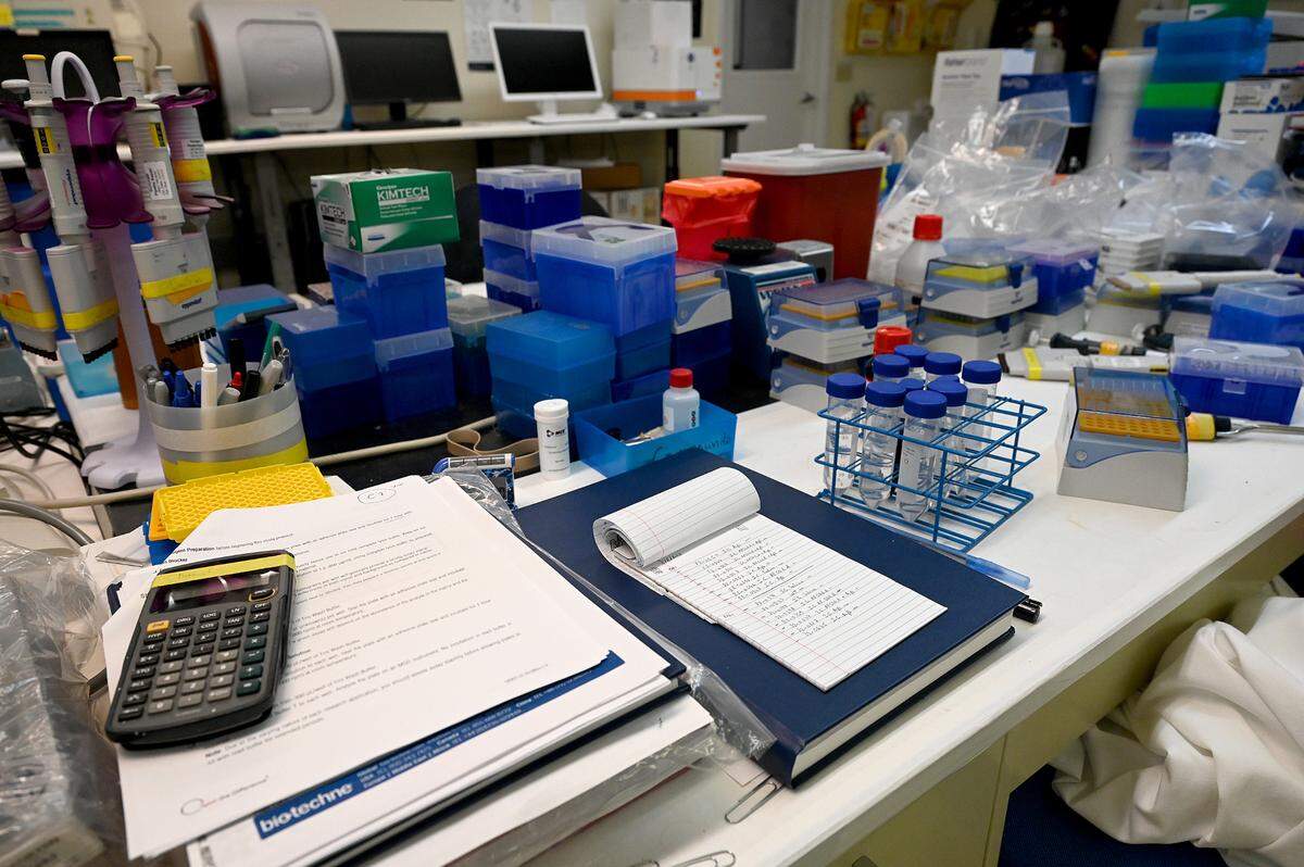 One of the labs at the Roskamp Institute where Dr. Michael Mullan has been studying the causes of Alzheimer’s for more than 30 years.