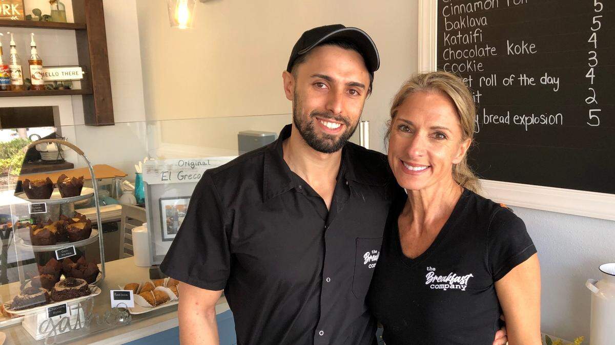 10/27/2020_The mother-and-son team of Terri and Dimitri Syros, along with several other family members, opened The Breakfast Company in Twelve Oaks Plaza, 7246 55th Ave. E., in early October.