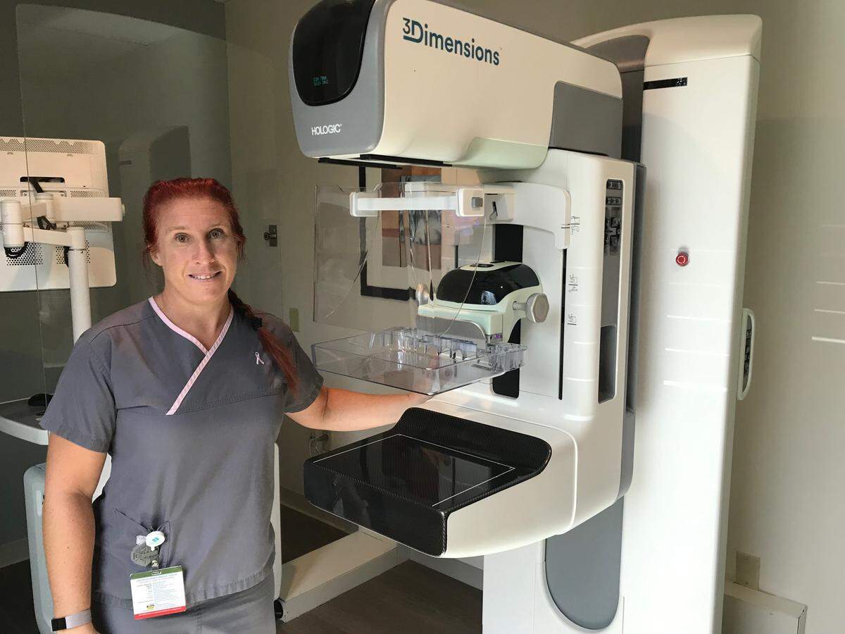 Tracvy Legutko, mammography supervisor, said the relocated breast health center has an additional 3-D mammography machine, and expanded facilities for a more comfortable patient experience.