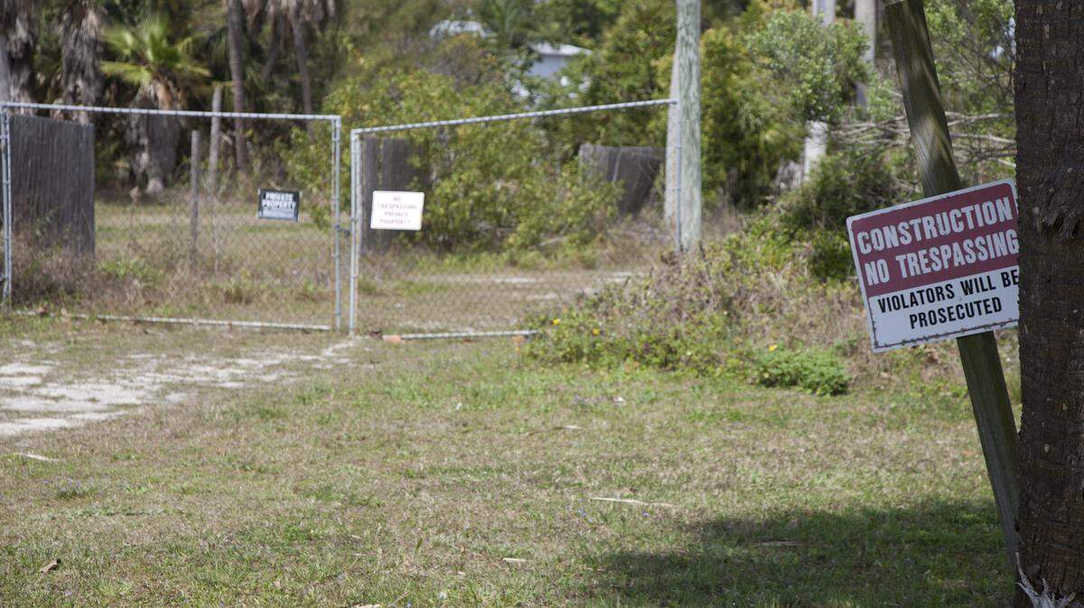 One of four entrances to Cortez acreage just purchased for $10 million could be a factor when traffic from a future development there is considered by Manatee County officials. MATT M. JOHNSON