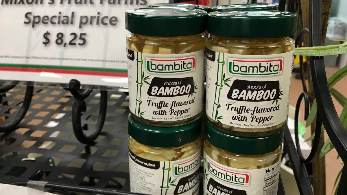 Mixon Fruit Farms, 2525 27th St. E., Bradenton, is now selling bottled bamboo spreads and sauces. Mixon Fruit Farms is also growing bamboo as a food source.