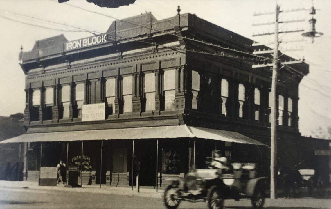 The Iron Block building, 528 12th St. W., is on the market for $1.1 million. During its more than 100-year history, the building has housed a candy store, a cigar shop, tailor shop, shoe repair business, legal offices and more. It is called Iron Block because of its decorative pressed metal facade.