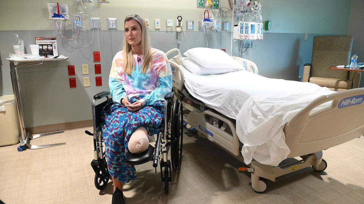 Rebekah Gregory, an amputee and survivor of the 2013 Boston Marathon bombing, became a mentor and friend to another amputee undergoing treatment at Blake Hospital.