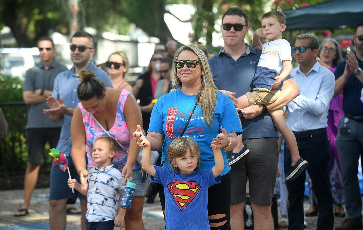 07/30/21—Parents and children attend the ribbon-cutting ceremony for the Forza Child Development Center at the Parrish Schoolhouse.