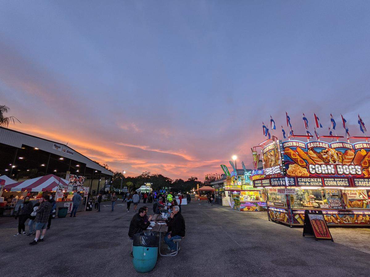 01/14/21--Manatee County Fair organizers incorporated wide, one-directional walkways and socially distanced dining areas into this year’s event as a COVID-19 safety precaution.