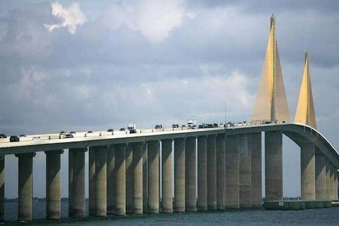 The new $240 million Sunshine Skyway bridge opened in 1987.