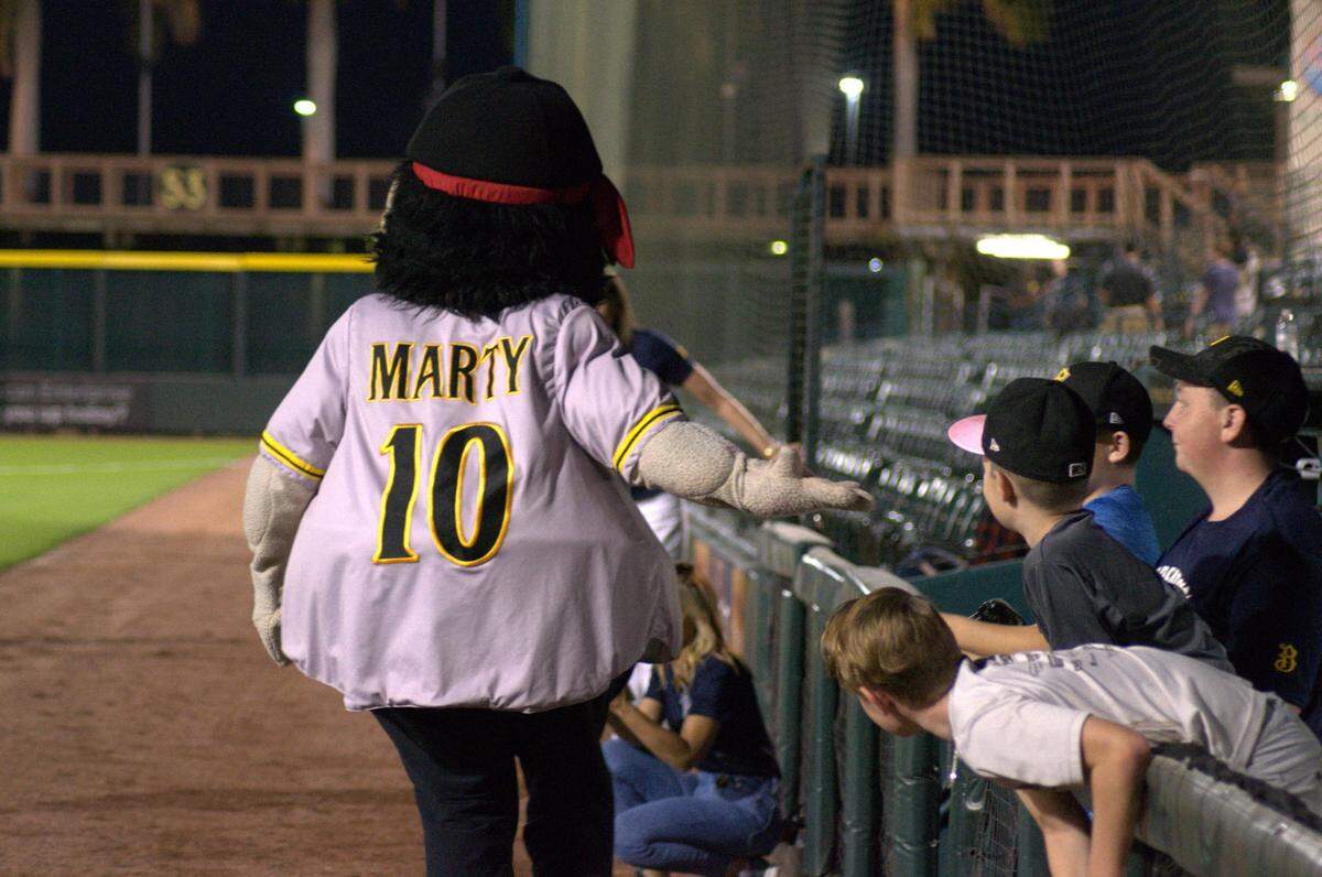 The Bradenton Police Department faced off against the Manatee County Sheriff’s Office in “Battle of the Badges,” a baseball match for charity at LECOM Park on Tuesday.