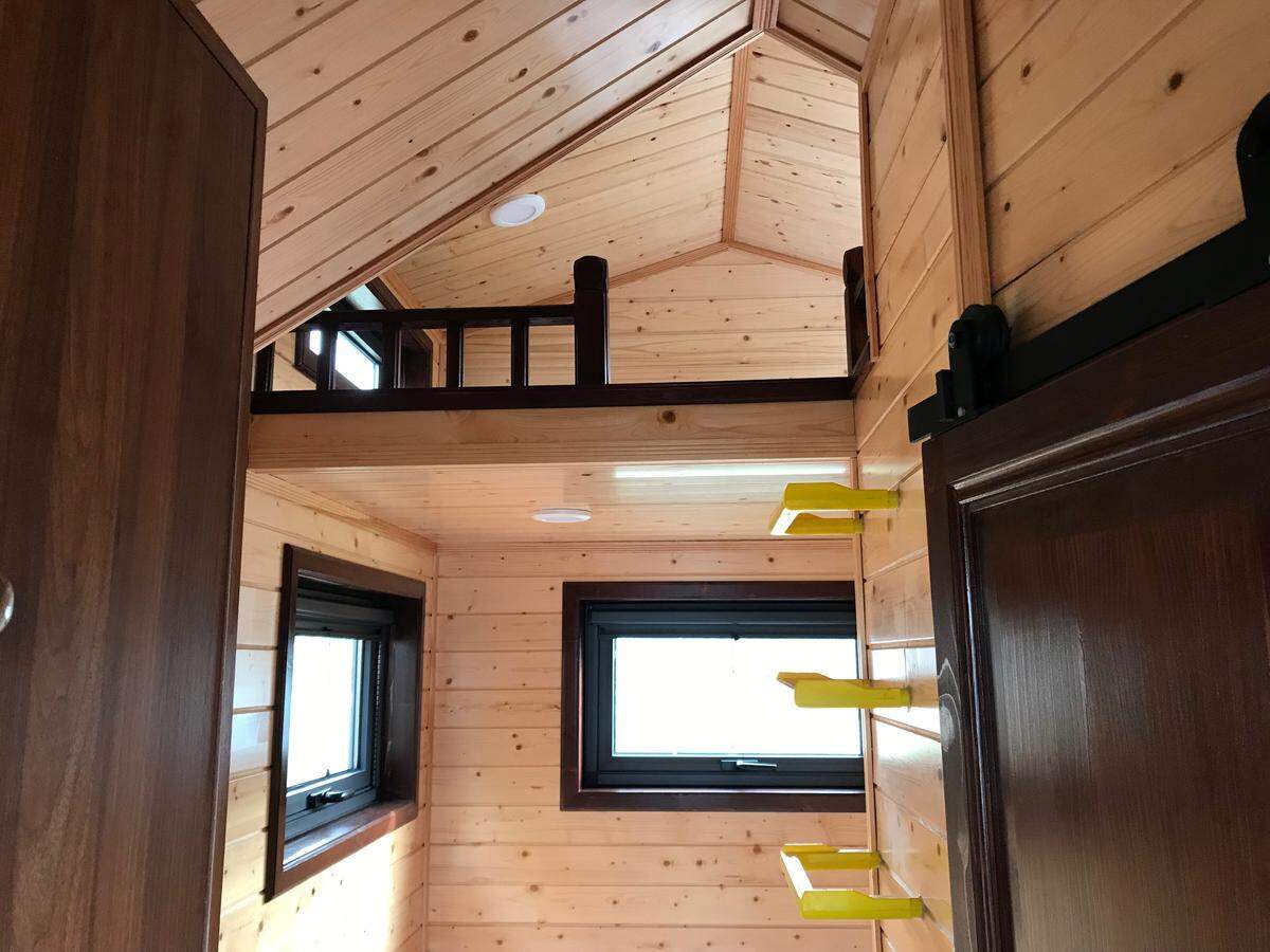 This tiny house imported from China includes a loft. Mike Dixon of US Prefab hopes to manufacture them in the Bradenton area in the future.