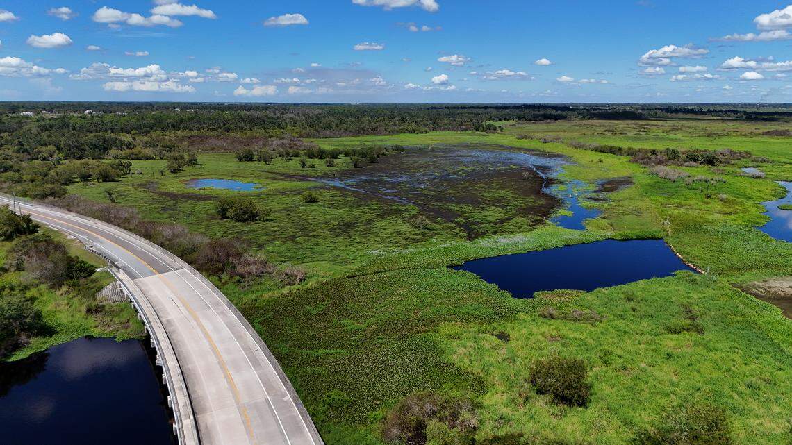 Looking north on Myakka Road with the Myakka River going under the bridge on Sept. 24, 2025. 