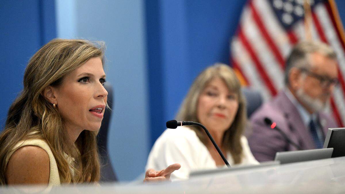 Deputy Manatee County Administrator Courtney De Pol speaks during a Board of County Commissioners meeting on Oct. 7, 2025.