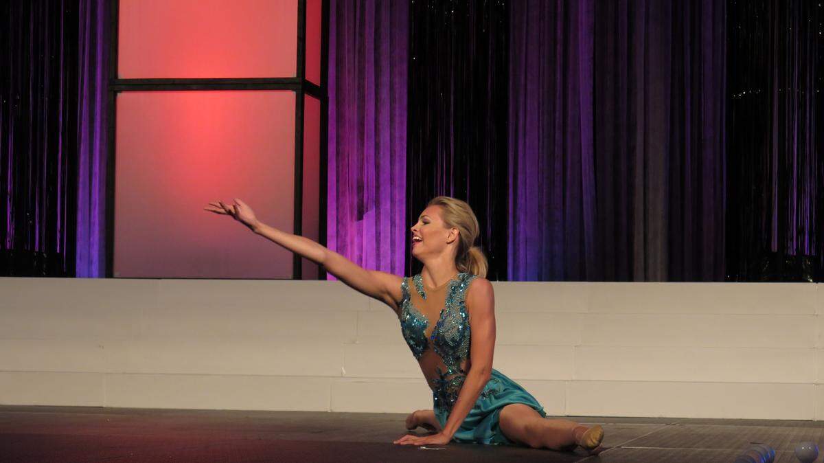 Miss Florida Mary Katherine Fechtel, 20, dances Tuesday during the Hernando DeSoto Historical Society's Musical & Fashion Show.AMARIS CASTILLO/Bradenton Herald