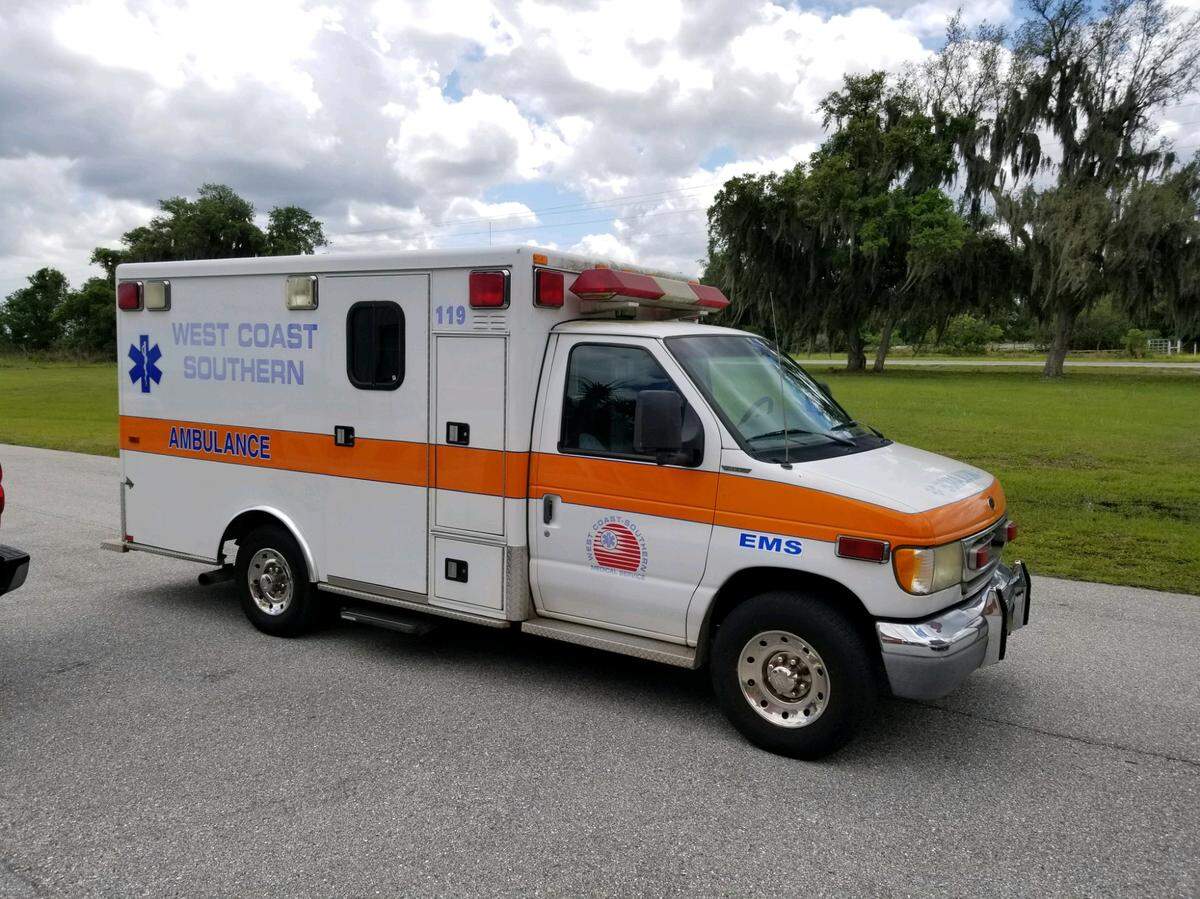 A  Ford/AEV ambulance, originally provided by West Coast Southern Medical Service in Bradenton, has been donated by the Duette Fire Rescue District to the Bimini fire department.