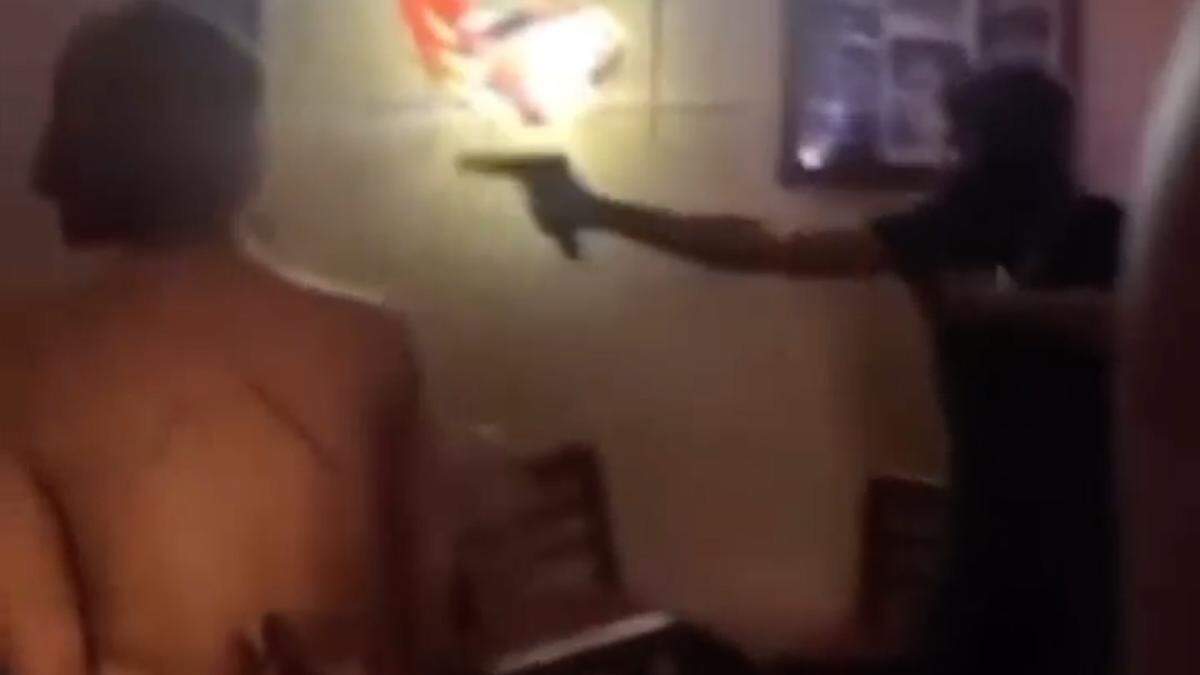 This screenshot is from a video that was posted to Facebook, allegedly showing a shooting during a bar fight at the Oneco Rose Bar on Sept. 12, 2023. The Manatee County Sheriff’s Office has arrested Devin Waiters, 20, and he is now facing an attempted murder charge.