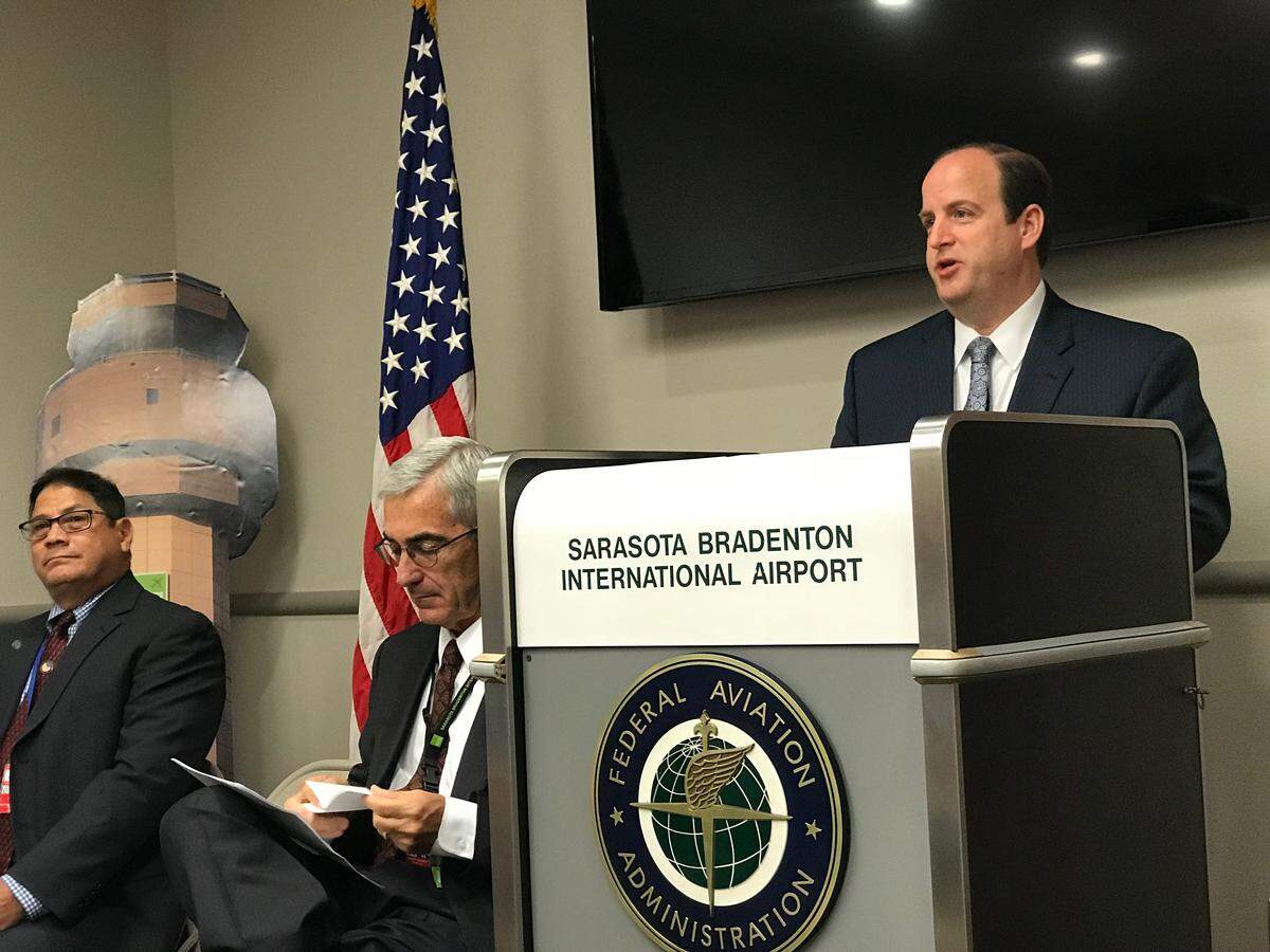 Michael O’Harra, administrator of the FFA’s southern region, said the new $25 million tower will give controllers a greater visibility of the airfield, and enhance their ability to provide safe and efficient air traffic services at SRQ.