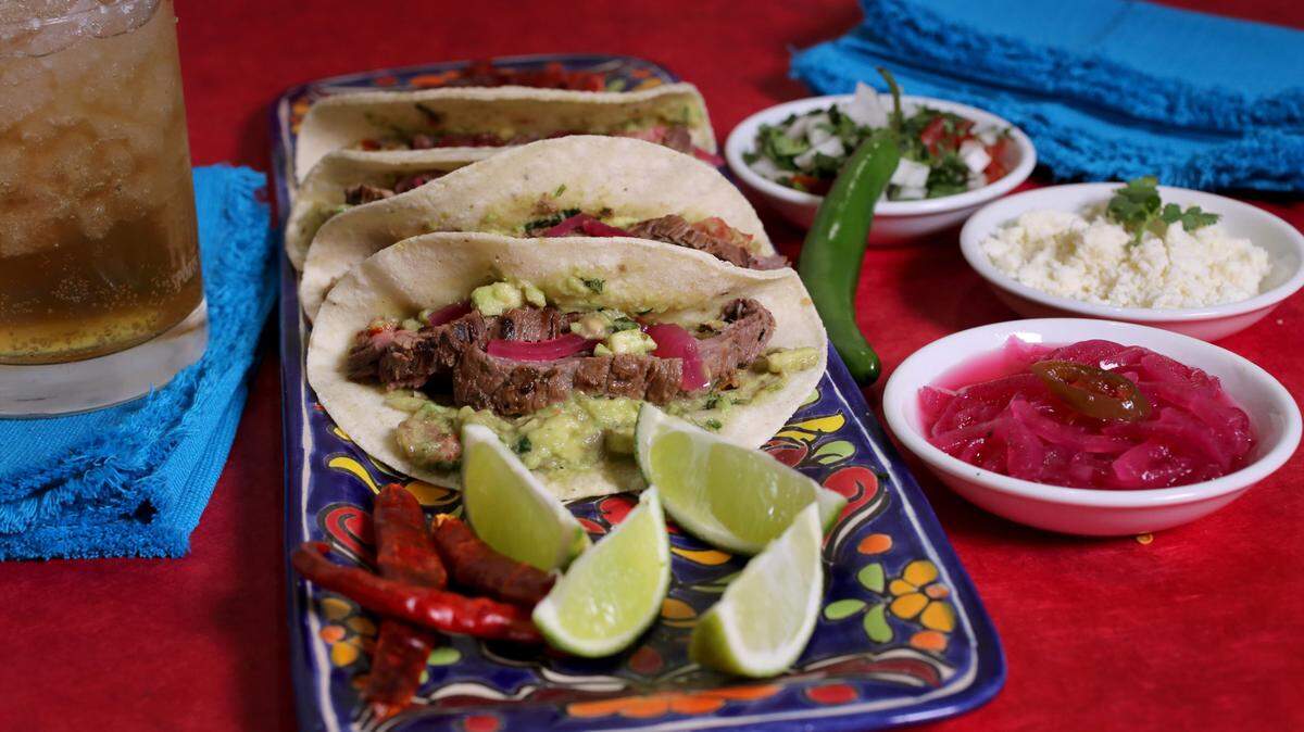 Carne Asada tacos with pickled onions. Detroit Free Press/TNS