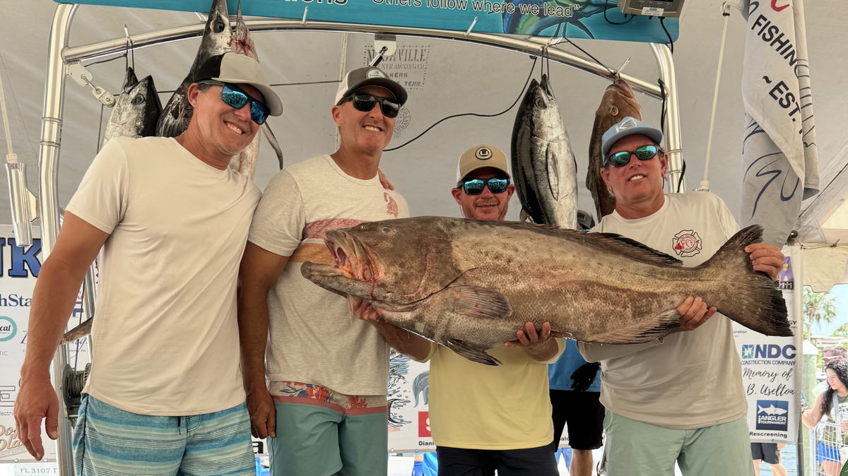 Team Seaveeche poses with their catch from the Crosthwait Memorial Tournament.