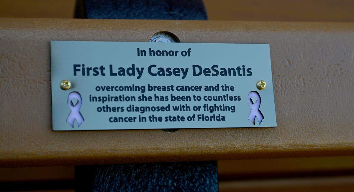 Florida Gov. Ron DeSantis made an appearance in Manatee County for the opening of a park named in his honor on Wednesday, Oct. 18, 2023.