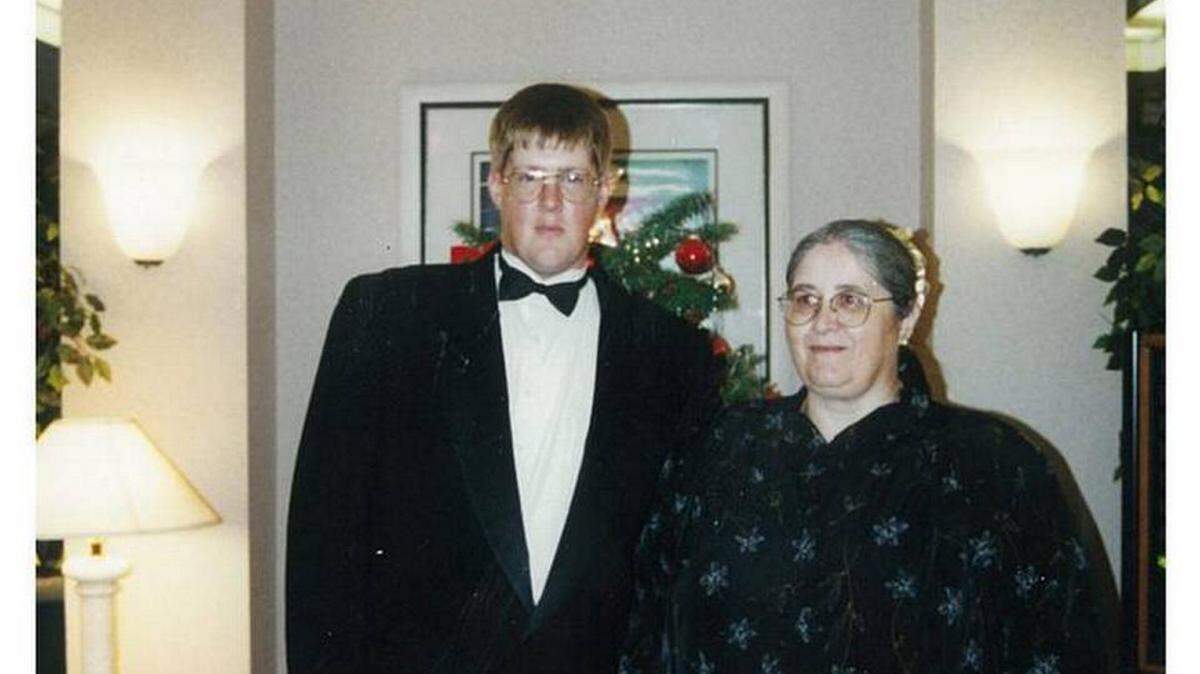 A younger Steven Zerbe and his mother, Bonnie, who is fighting for video that might explain her son's death. FAMILY PHOTO
