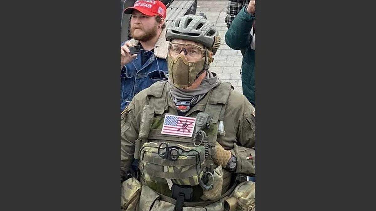 Jeremy Brown outside the U.S. Capitol on Jan. 6, 2021, according to federal prosecutors.