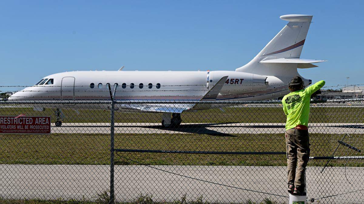 The Sarasota Manatee Airport Authority is having a ribbon-cutting for their new observation area at 8330 15th Street East, Sarasota, on March 12. Workers finish up last minute preparations on March 11.