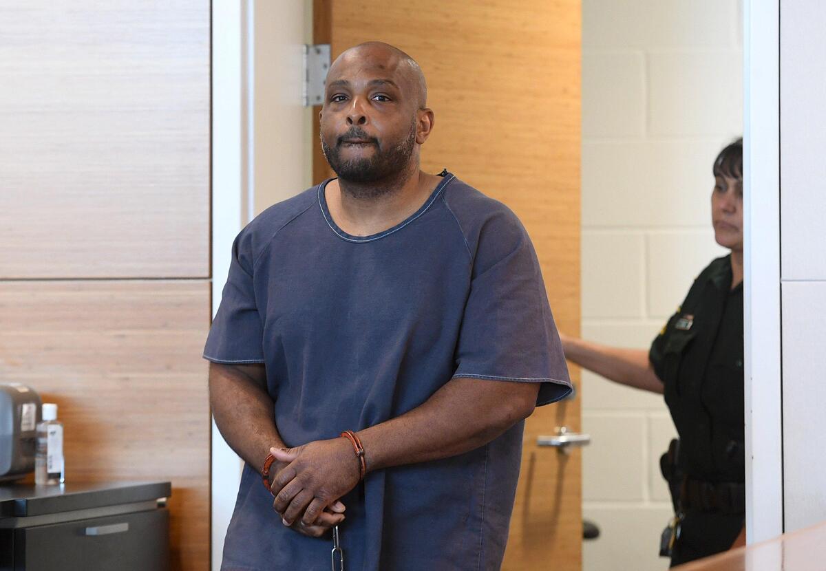 Dominick Hawkins appears in court five years and eight months after he was charged with kidnapping a 5-year-old girl from near her home in the Wayside Glen Mobile Home Park. He’s accused of luring her to the India Bazaar store with a promise of candy before taking her to a vacant mobile home, holding against her will, choking her and raping her.
