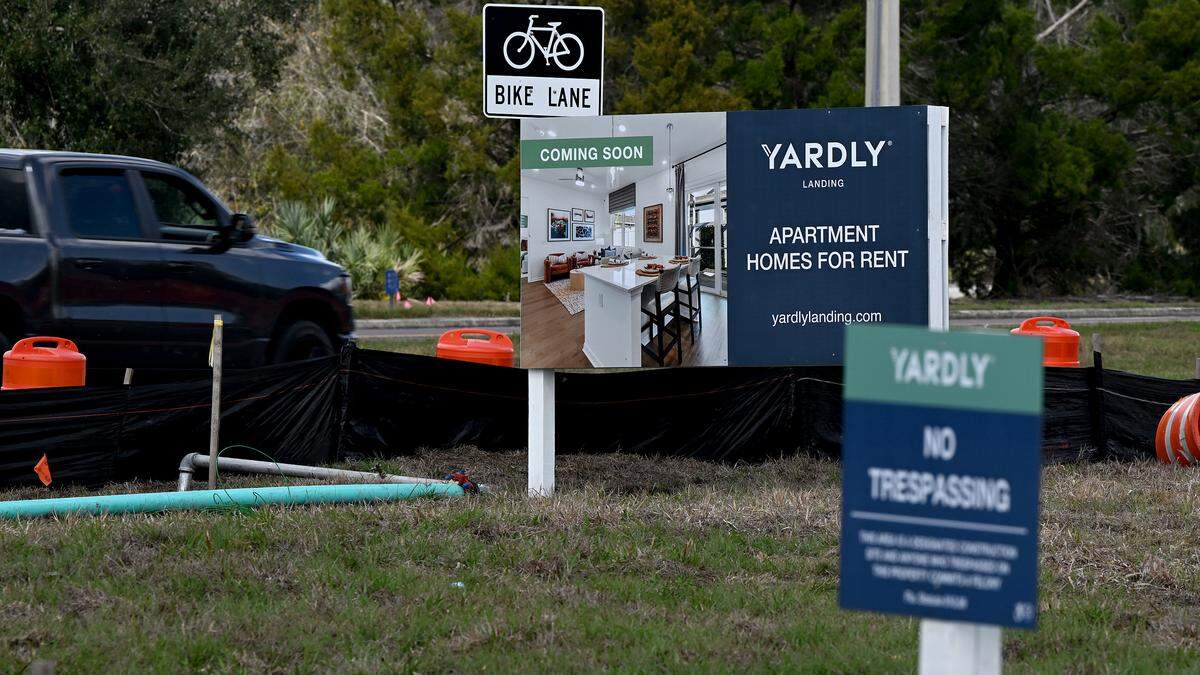 The Yardly Landing apartments under construction are a Taylor Morrison project, shown on March 2, 2026.