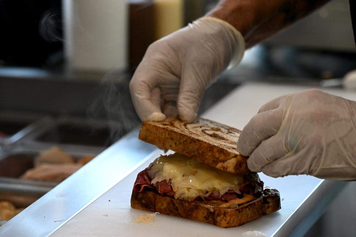 A freshly-made reuben sandwich at the Lakewood Ranch Deli.