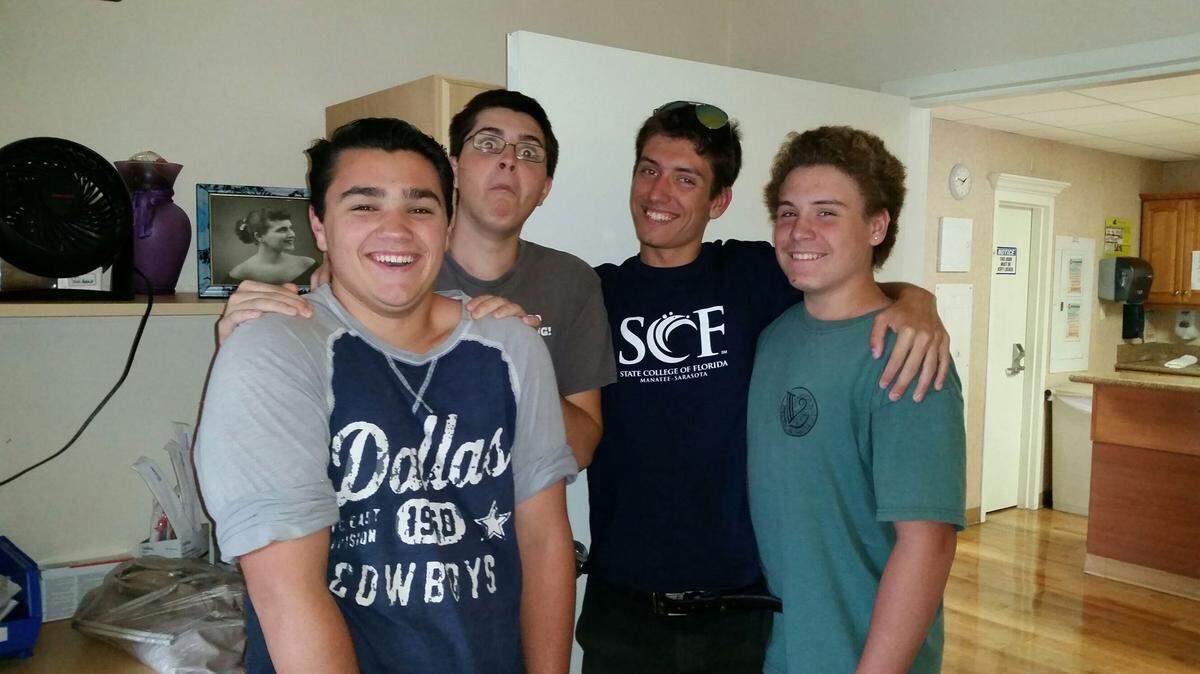 From left: Jeffrey Ange, 17; Jake Ange, 17; Brian Dahl, 19; and Brian's brother Jeffrey Taylor Dahl, 15. Jeffrey Dahl died Friday after he collided head-on with a Cadillac while riding his dirt bike. 
 PHOTO PROVIDED/Lisa Dahl-Ange